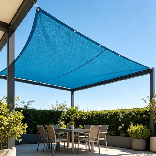 Filet d'ombrage rectangle bleu pour bloquer la chaleur du jardin