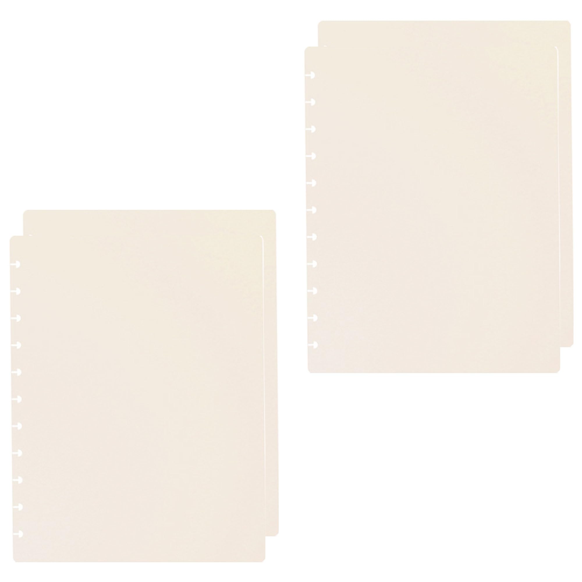 ITSYHPRO 2 Set A4 Discbound Notebook Covers DIY Disc Planner Candy Colors Compatible for Notebook and Planner(Cream White,A4)