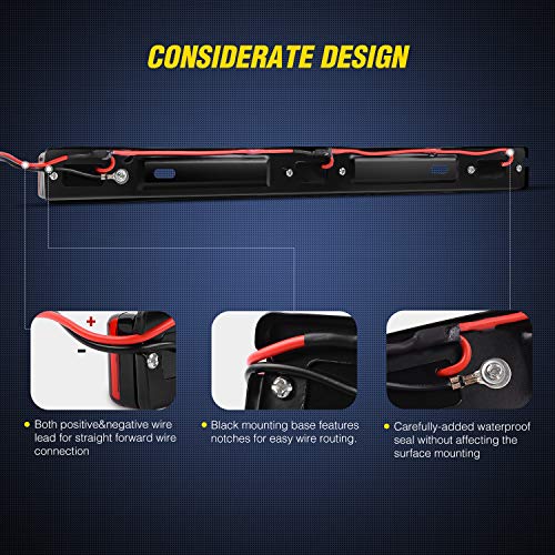 image for Nilight TL-11 1PC Red 9 LED ID Bar Marker Tail Black Stainless Steel B