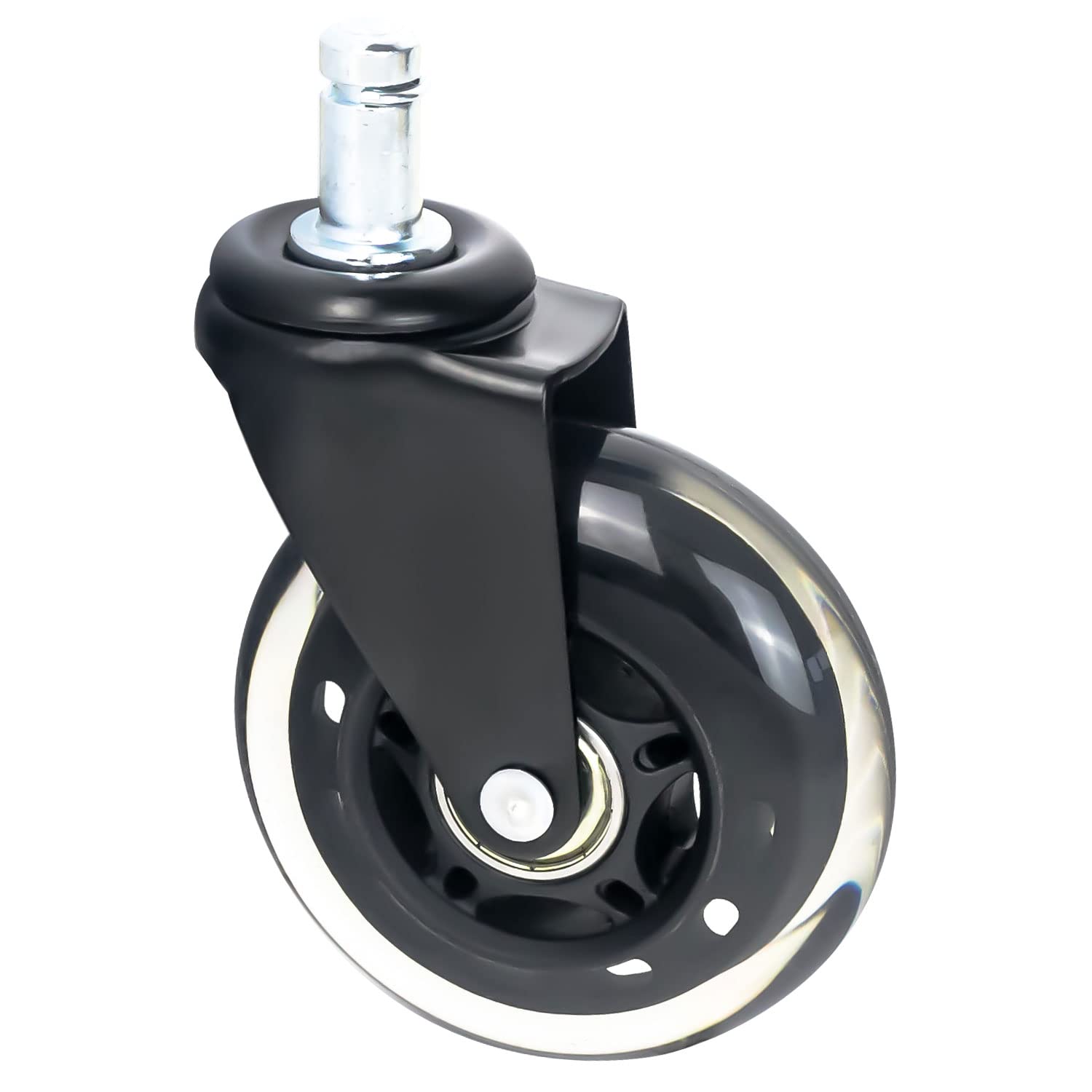 HMF 6810 kółka do twardych podłóg biurowych z funkcją hamowania, 5 sztuk, 11 mm, czarne