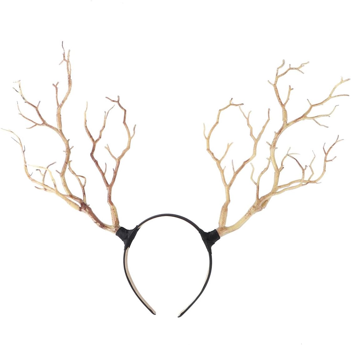 Abaodam Witch Horn Shaped Hair Headdress Lightweight Halloween Party Headband Branch Antler Headpiece for Cosplay and Costume