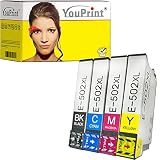 4 Youprint 502 XL Druckerpatronen kompatibel für Epson 502 502XL Patronen für Workforce WF-2860 WF-2865 WF-2880 Expression Home XP-5100 XP-5105 XP-5150 XP-5155