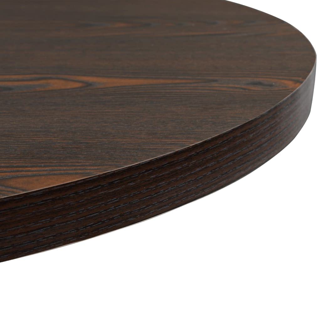 Tavolo da bistrot rotondo in MDF e acciaio, 80 x 75 cm, frassino scuro | Superficie massaggiata, lavabile con un panno umido, facile da montare, ideale per bar o bar
