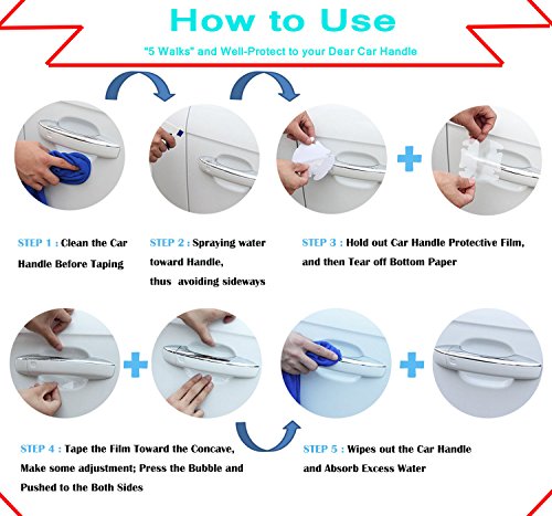 Younglingn 12 Pcs Universal Transparent Invisible Car Door Handle Scratches Protective Films Clear Side Sticker Scratches Car Door Protector Films #TOP4