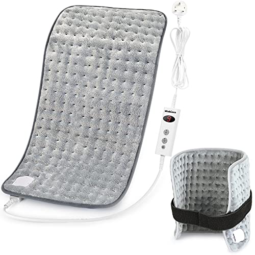 Mia&Coco Coussin chauffant électrique pour soulager les maux de dos, coussin chauffant avec arrêt automatique en 90 min, 3 niveaux de chaleur, coussin chauffant rapide, lavable en machine, 30 x 60 cm Cover
