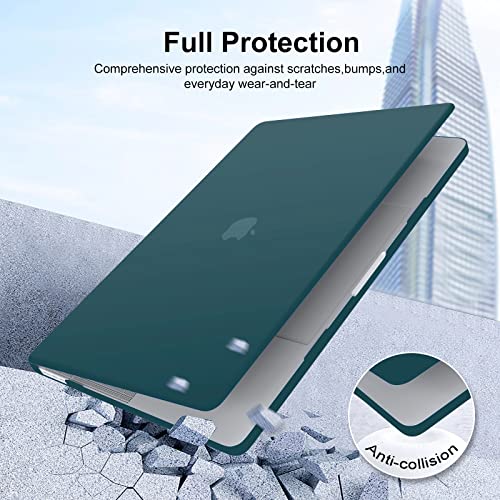 Icasso For Macbook Air 13.6 Inch Case M2 Chip 2023 2022 Release Model A2681, Matte Hard Shell Case&Laptop Sleeve&Screen Protector&Keyboard Cover For Mac Air 13'' M2 With Small Bag-Dark Cyan #TOP3
