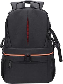 DLUXCA Mochila impermeable for cámara DSLR, mochila con rayas reflectantes for vídeo, trípode, funda de transporte for fotografía, bolsas de viaje al aire libre