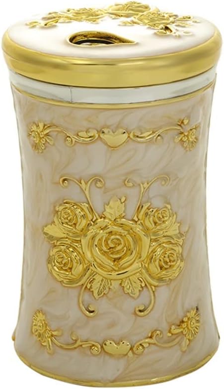 Toothpick Box Carved Small Waist Toothpick Barrel Fashion Restaurant Alloy Toothpick Can Ornaments(D)
