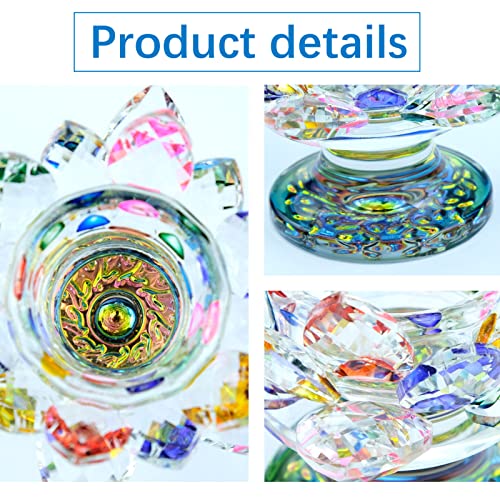 JLNGTHONG Candelabro Fiore di Loto in Vetro