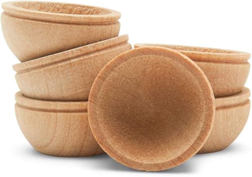 Miniatura 3 de Mini cuenco de madera sin terminar, 34 de pulgada, perfecto para modelos a escala, platos de casa de muñecas, proyectos de manualidades de madera y