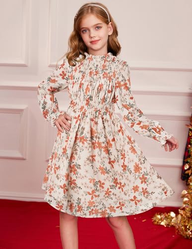 Image of GRACE KARIN Girls Long Sleeve Floral Dress Fall Winter Casual Dresses 6-14Y