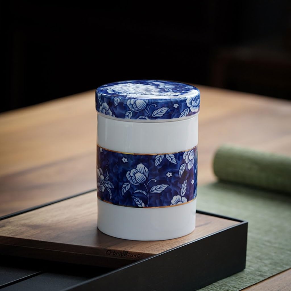 Barattoli Da Tè Teiera con coperchio in porcellana dipinta a mano in porcellana bianca lattina da tè lattina sigillata in ceramica lattina for alimenti lattina di stoccaggio portatile Barattolo Per Co