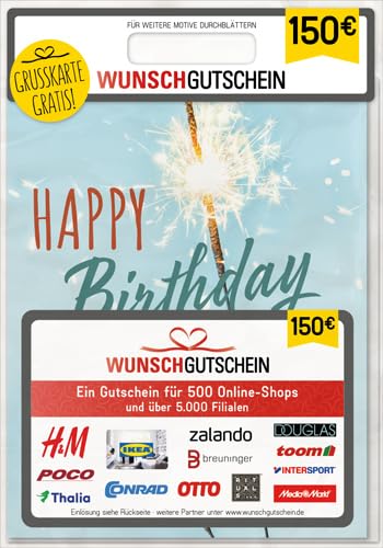 Wunschgutschein das perfekte Geschenk - 500 Einlösepartner - für Deutschland - per Post (nicht für Amazon einlösbar)