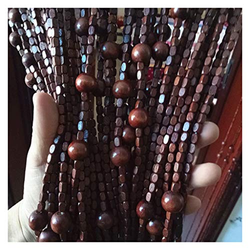 QPZK Natural Wood Beaded Curtains for Doorways,Door String Curtain Beads,52 Shares Wooden Beaded Curtains Room Dividers for Closet Panel Bedroom,Customizable 95x195cm