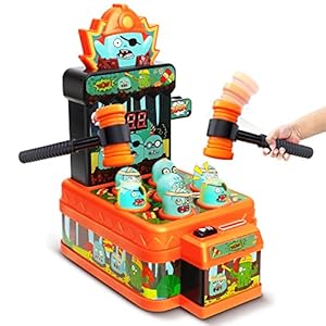 Arcade Game Toys for 3 Year Old, Whack Game Mole, Mini Electronic Interactive Hammering & Pounding Toys, Gift Idea for Toddler Kids Boys Girls Ages 3 4 5 6 7 8+, Cartoon Zombie Style Fun Halloween Toy