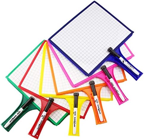 (12) KleenSlate 2-Sided Customizable Whiteboard w/ Clear Dry Erase Sleeve for Interchangeable Templates and Graphic Organizers-Bonus 12 Microfiber Cloths with Bookbinder Rings and 12 Markers