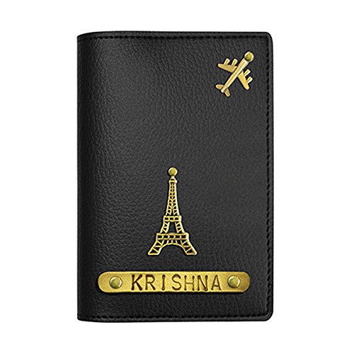 Black Leather Unisex Passport Holder-image-37