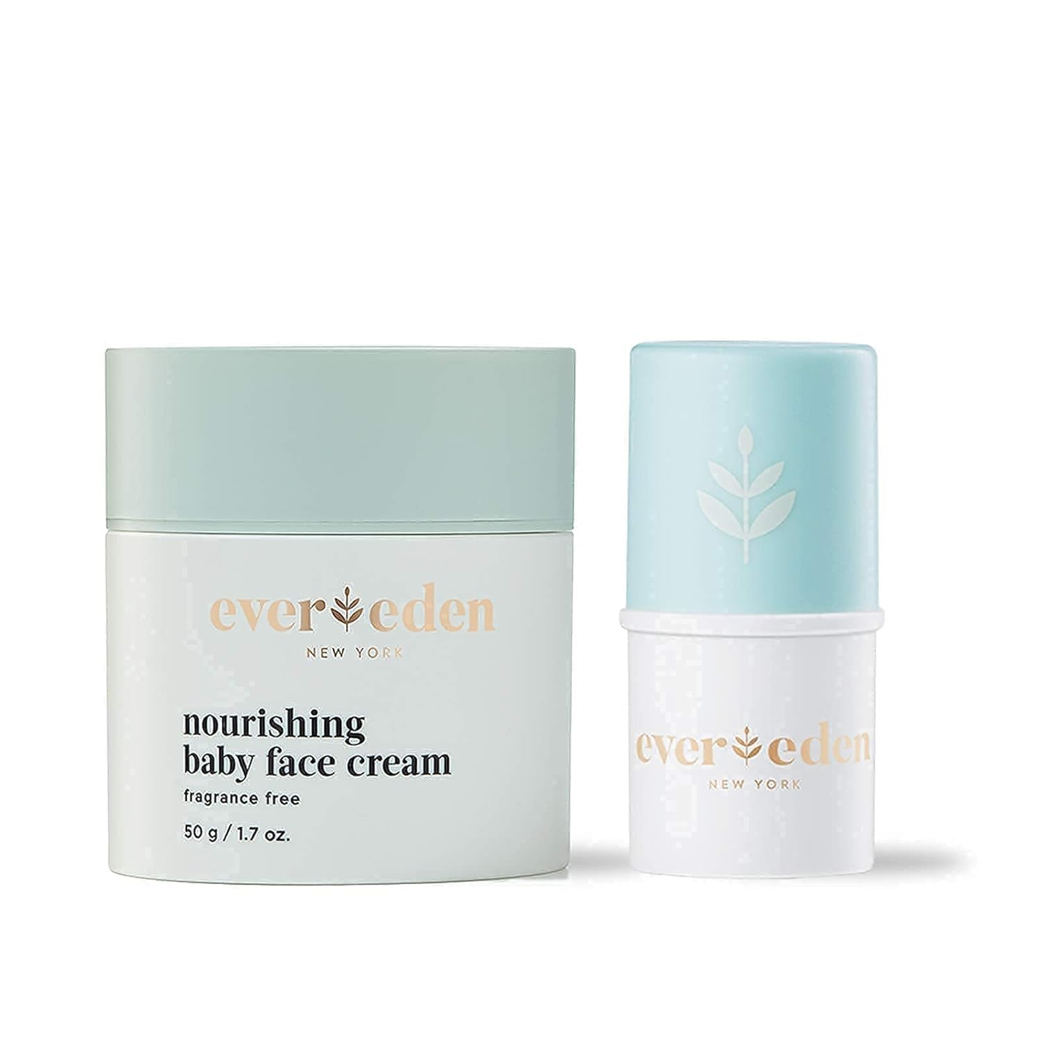 EveredenDry Relief DUO - Face Cream (1.7oz) & Lip Balm (0.13oz) - Clean, Vegan & Easy to Use Toddler Chapstick & Baby Cream Bundle for Deep Soothing Hydration - Non-Greasy & Fragrance-Free