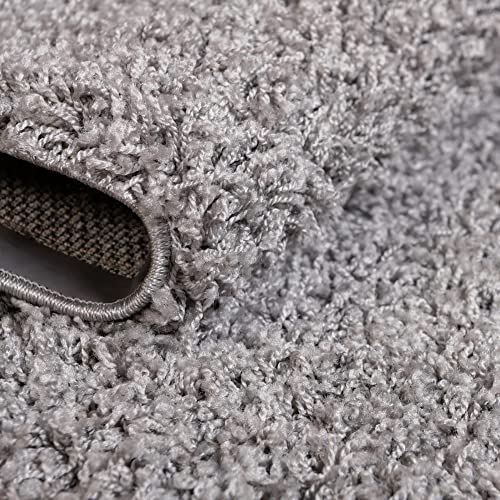 Unique Loom Solid Shag Collection Area Rug (2' X 6' 5" Runner, Cloud Gray) #TOP4