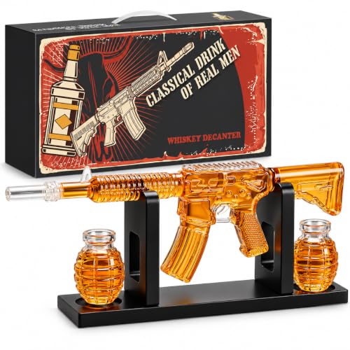 Oaksea Whisky Dekanter Set mit 2 Gläser, Weihnachtsgeschenke für Männer – Ansicht 1