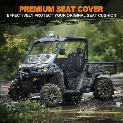 Image of BORDAN UTV Seat Cover for Can Am Defender All Models, Heavy Duty 1680D Waterproof Full Protection Outdoor Seat Cover Set(8 PCS)