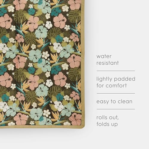 Image of Little Unicorn 5'x10' XL Outdoor Family Picnic & Beach Blanket | Durable & Water-Resistant Fabric | Compact Fold & Easily Wipes Clean | Zipper Pocket (Hibiscus)