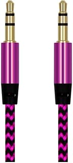 Cable de audio jack 3.5mm PC 1 Cable auxiliar de gato de nylon de 1 m de color 3,5 mm a 3,5 mm Cable de audio de 3,5 mm Macho a bus Cable auxiliar del automóvil Enchufe chapado en oro Cable de audio j