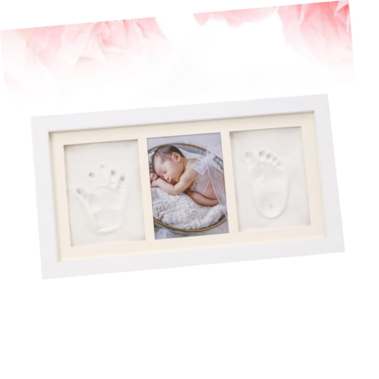 TOYANDONA Marco de Huella de Manos y Pies para Niño Recién Nacido, Kit de Madera para Adorno de Habitación y Recuerdo Personalizado