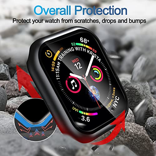 Smiling 2 Pack Case Built in Tempered Glass Screen Protector Compatible with Apple Watch Series 9/8/7 41mm - Image 3