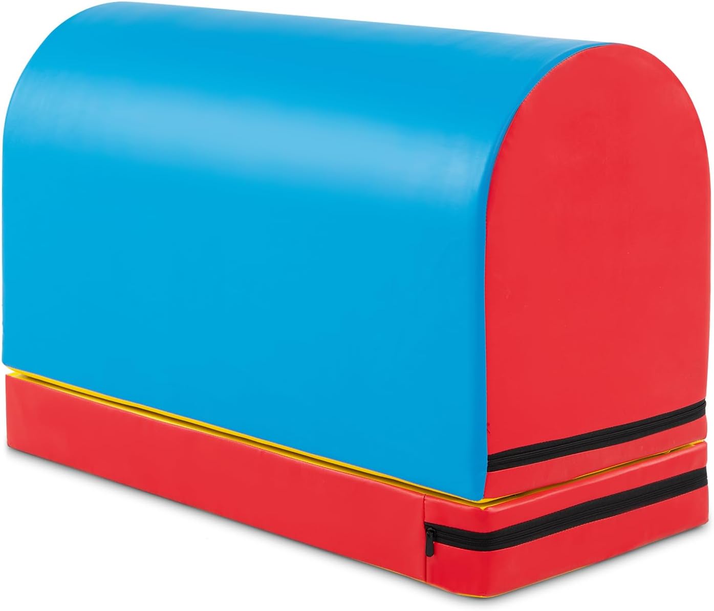 Goplus Mailbox Tumbling Mat, Gymnastics Vaulting Box w/Detachable Mat, Carrying Handle, Premium PU Leather, Portable Jumping Tumbling Aid Trainer for Kids Home Gyms Exercise