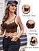 Avidlove Lace Bralette for Women V Neck Camisoles Adjustable Strap Two Layer Crop Top Bustier Tops Brown X-Large