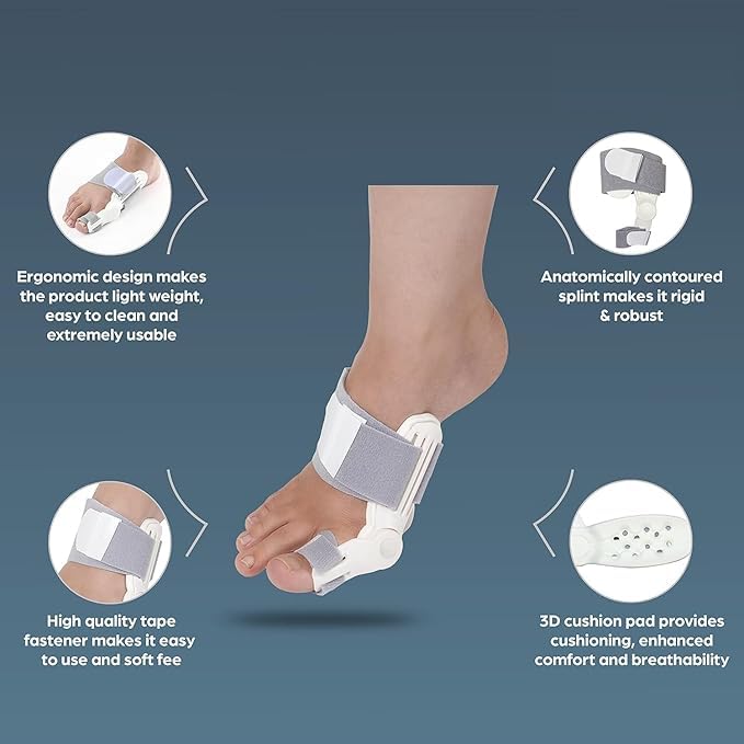 Bunion Splint, White, Universal Size, 1 Unit, Metal, Foam