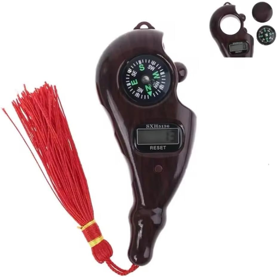 Image of Digital Tally Counter with Compass naam jap Counter Finger Counter for Pooja Meditation Prayer Japa Mala (Dark Brown)