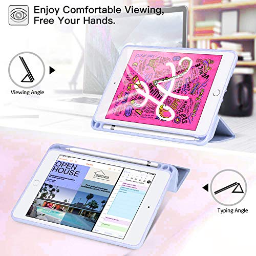 Image of Oaky Case Compatible for Apple iPad mini 5th Gen 2019 Trifold Stand Cover Pencil Holder Auto Sleep /Wake for iPad mini 5 7.9 inch 2019 Cover [Model - A2133 A2124 A2125 A2126] - Sky Blue