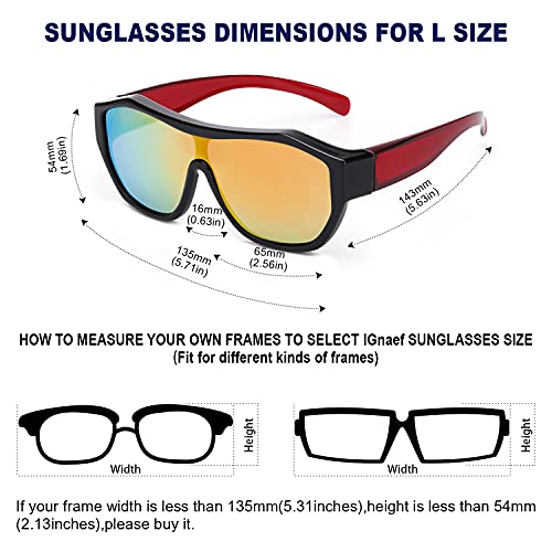 IGnaef Unisex Fit Over Sunglasses for Men Women Polarized Shades with UV Protection for Fishing IF58042