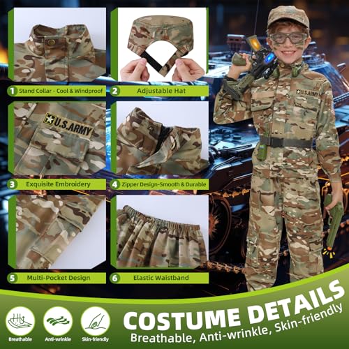 Disfraz militar infantil para niños 3-5 años miniatura 3