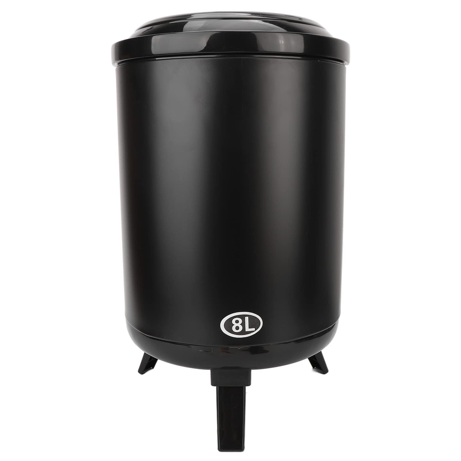Ejoyous Großer Getränkespender aus Edelstahl, Camping-Wasserbehälter, 8 L, Doppelt Isoliertes Wasserhahn-Design mit Faltbarer Halterung für Camping, Büro, Hotel, Hochzeit, Außenbereich (BLACK)