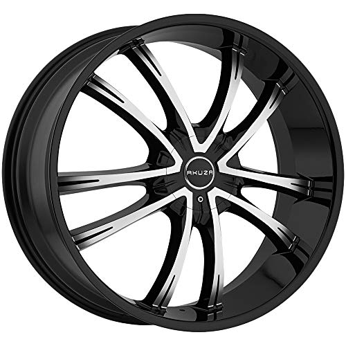 Akuza 847 Shadow 22x8.5 5x115 5x120 +35mm Black Machined Wheel Rim 22  Inch