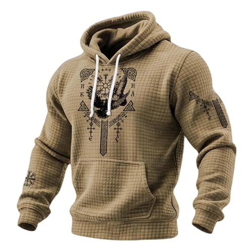 Sweat à capuche pour homme vintage grande taille et vêtement décontracté gaufré