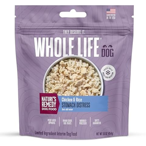 Whole Life Pet Bland Diet for Dogs – Sensitive Stomach Dog Food for Dog Digestive Support, Constipation, Anti Diarrhea & Vomit Relief – Human Grade, Quick & Easy Chicken and Rice, Ready in Minutes Cover