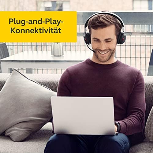 Jabra Evolve2 65 kablosuz PC kulaklık – gürültü önleyici Microsoft Teams sertifikalı stereo kulaklık, uzun ömürlü pil – USB-A Bluetooth adaptörü – siyah - Görsel 6