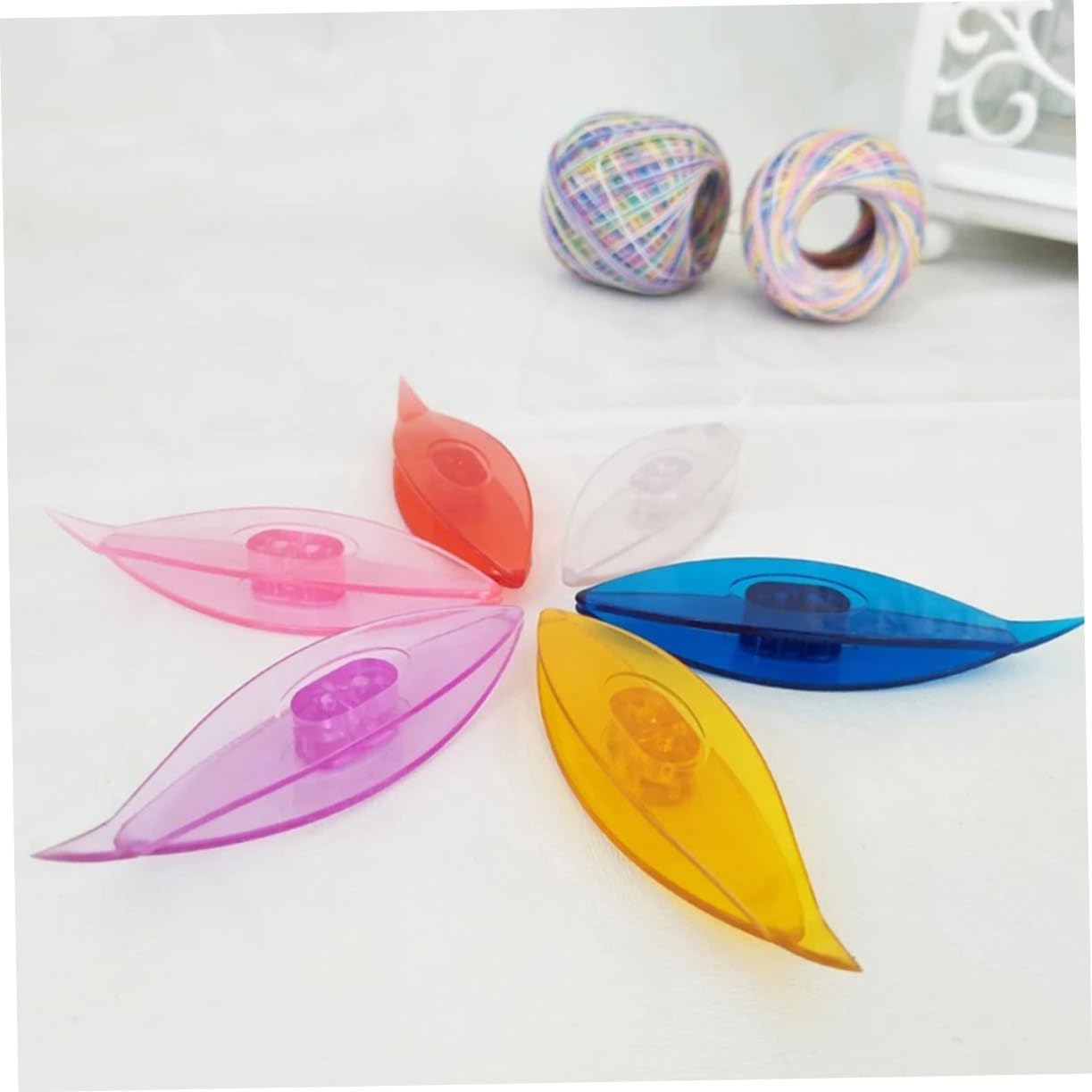 SEWOART 6pcs DIY Knitting Crafting Tatting Shuttles Plastic Metal Loom Tools for Weaving Easy Weaving Accessories
