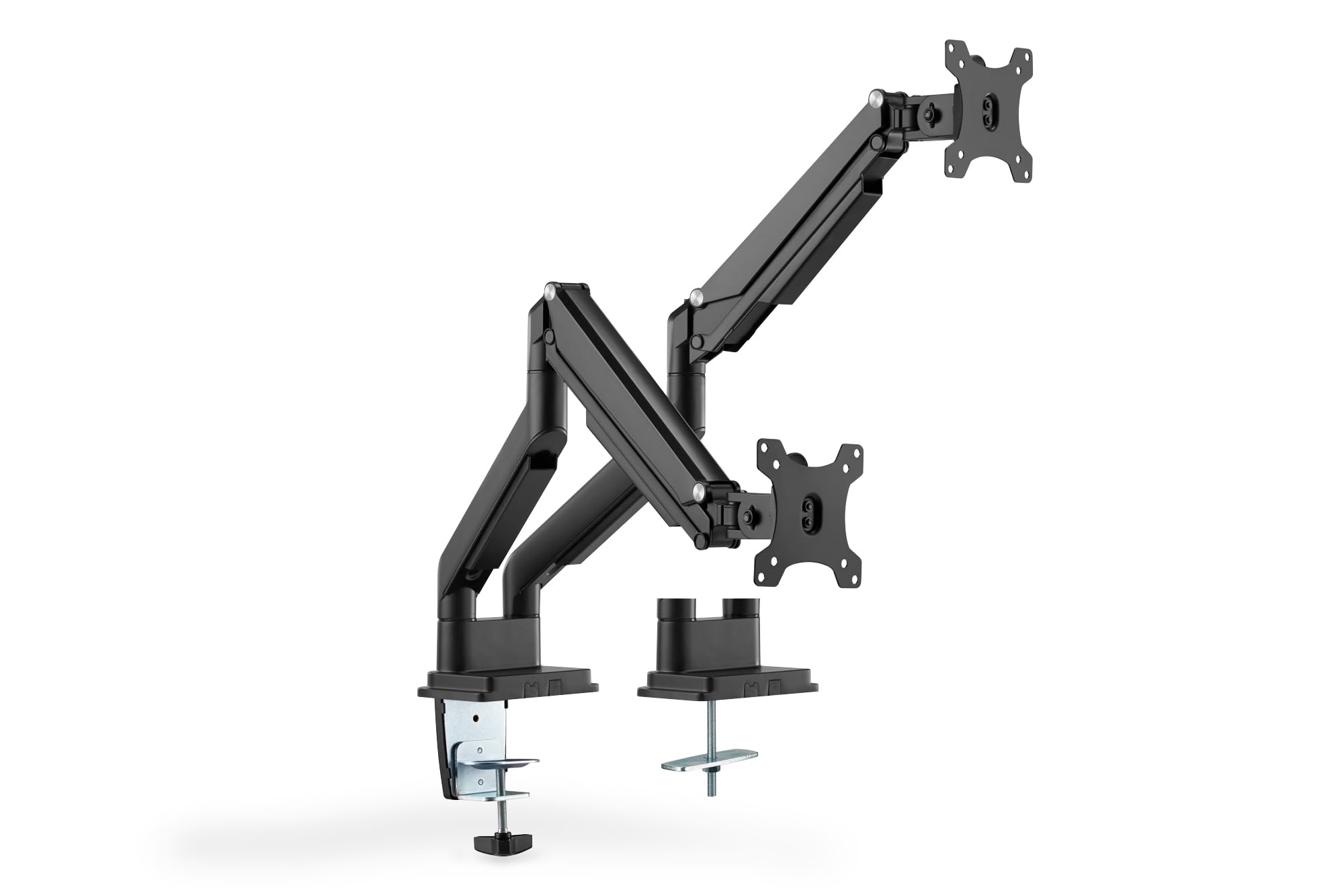 DIGITUS Universal Dual Monitorhalter mit Gasdruckfeder und Klemmbefestigung Schwarz