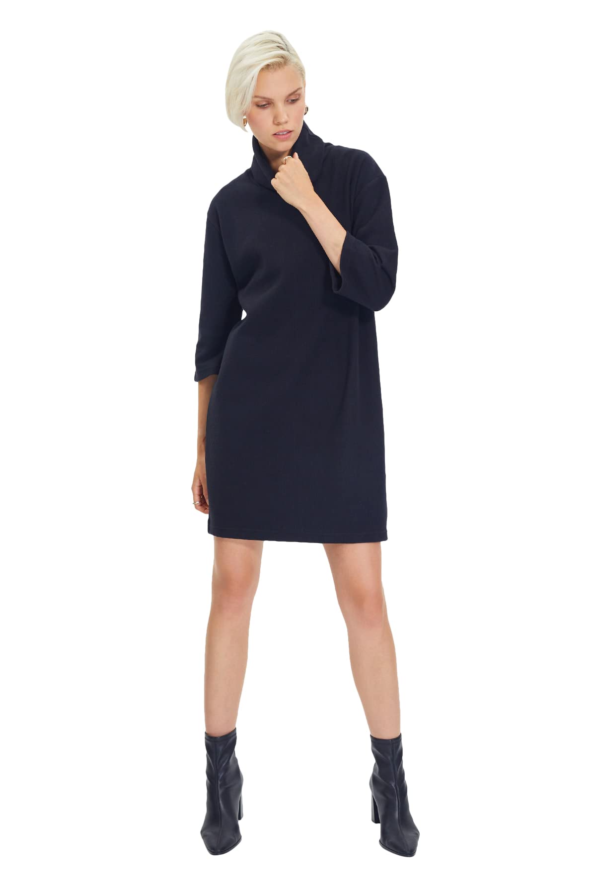 Trendyol Women Mini Shift Relaxed fit Knitted Dress Black