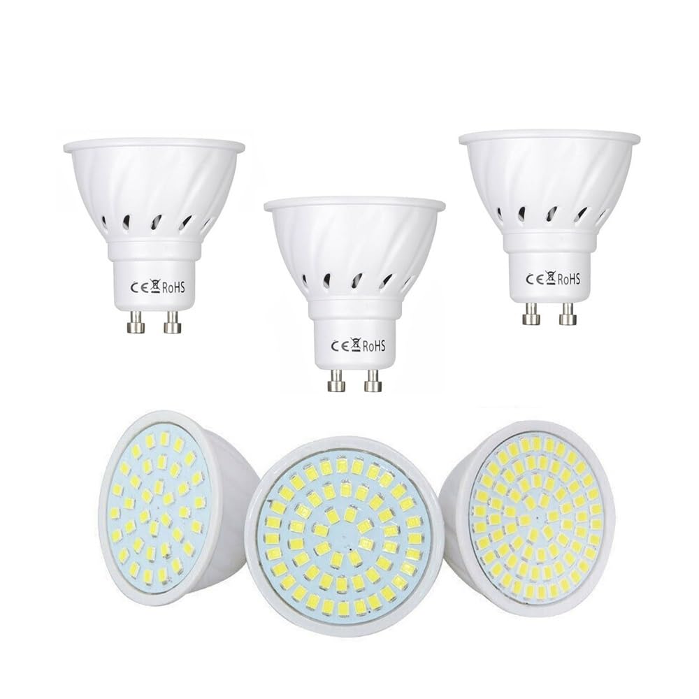 YSJX lighting, Paquete de 30, bombilla LED AC220V GU10 36/54/72LEDS Lámparas Gu10 Lámparas de luz de la mancha(Neutral White,6w)