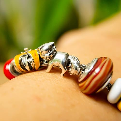 Miniatura 9 de Autumn Evening Murano Glass & Sterling Silver Charm Bead S925, Sunset Orange Brown Forest Nature Fall Leaves pendant Jewellery, fits pandora charm