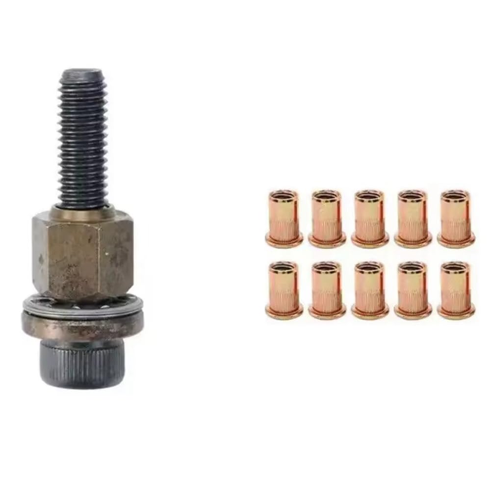 Littimoon Manual Rivet Riveter Rivet Nut Tool Adapter Metal License Plate Simple Installation 11pcs