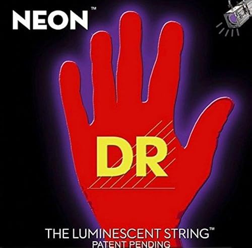 HiDef Red Neon Lite-n-Heavy 009   011   016   026   036   046  Saitensatz fA r E-Gitarre fluoreszierend  leuchten Dunkeln 