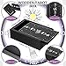 Yulejo Wooden Tarot Card Case and Stand Holder, Cards Box Fortune Telling Trinket Keepsake with Pendulum Board Moon Shape Altar Display for Witch (Novel Style)