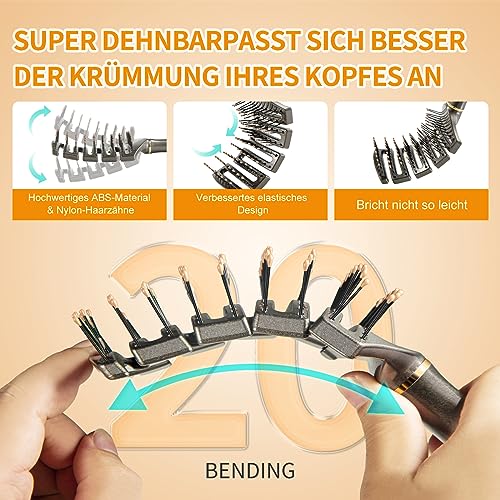Haarbürste,SHINLEA Haarbürste Ohne Ziepen für Herren, Damen und Kinder,Sind für Dickes Haar und Lange & Curle Geeignet, Wet Detangler Bürste für All Haar Types